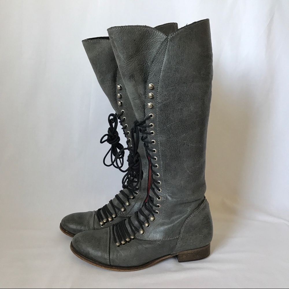 Steve Madden Perrin Tall Lace Up Military Boots Re
